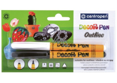 Centropen Decorpen Outline popisovač bílý a černý 2 kusy