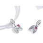 Charm Sterlingové stříbro 925 Srdce symbol lásky, odvahy, statečnosti, bojovnosti, sebeobětování, přívěsek na náramek láska