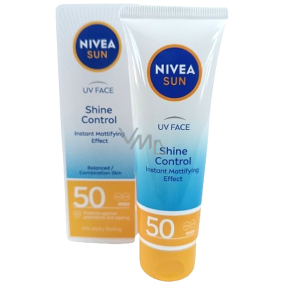 Nivea Sun UV Face Shine Control OF 50 zmatňující krém na opalování pro normální až smíšenou pleť 50 ml