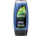Radox Men 3v1 Sport Máta a mořská sůl sprchový gel pro muže 225 ml