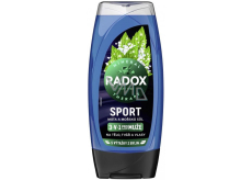 Radox Men 3v1 Sport Máta a mořská sůl sprchový gel pro muže 225 ml