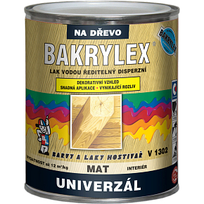 Bakrylex V1302 univerzál mat disperzní lak na dřevo bezbarvý, 600 g