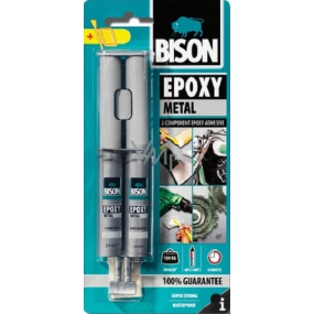 Bison Epoxy Metal dvousložkové epoxidové lepidlo s kovovým zabarvením 24 ml