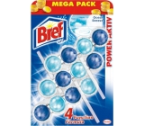 Bref Power Aktiv 4 Formula Ocean Breeze WC blok pro hygienickou čistotu a svěžest Vaší toalety, zbarvuje vodu 3 x 50 g, megapack