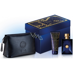 Versace Dylan Blue toaletní voda pro muže 100 ml + sprchový gel 100 ml + kosmetická taška, dárková sada