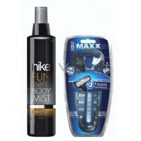 Nike Fun Water Body Mist Outrageous parfémovaný tělový sprej 200 ml + holicí strojek pro muže, dárková sada