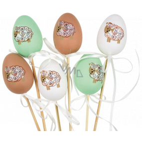 Vajíčko s ovečkou plastové zápich 6 cm + špejle různé barvy 1 kus