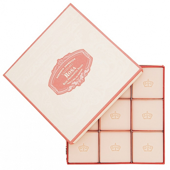 Castelbel Růže mini toaletní mýdlo 9 x 25 g, kosmetická sada
