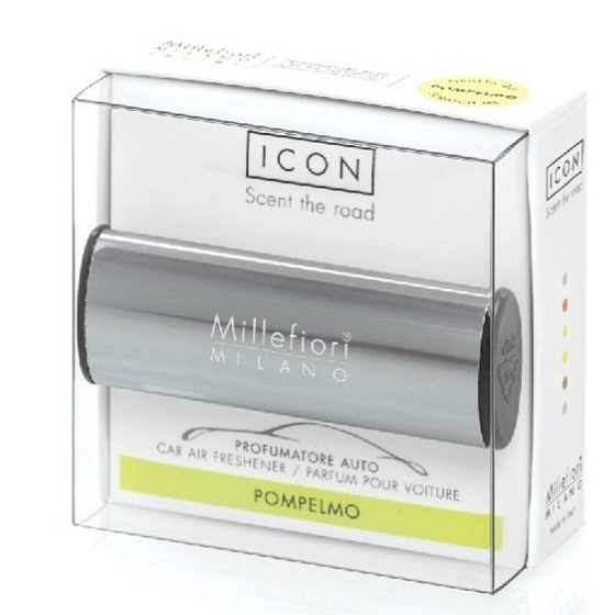 Millefiori Milano Icon Pompelmo - Grep vůně do auta Metallo antracitová lesklá voní až 2 měsíce 47 g