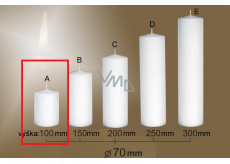 Lima Gastro hladká svíčka válec ledová bílá 70 x 100 mm