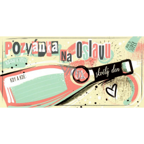 Nekupto Pozvánka na narozeninovou oslavu Víno 20 x 10 cm 5 kusů