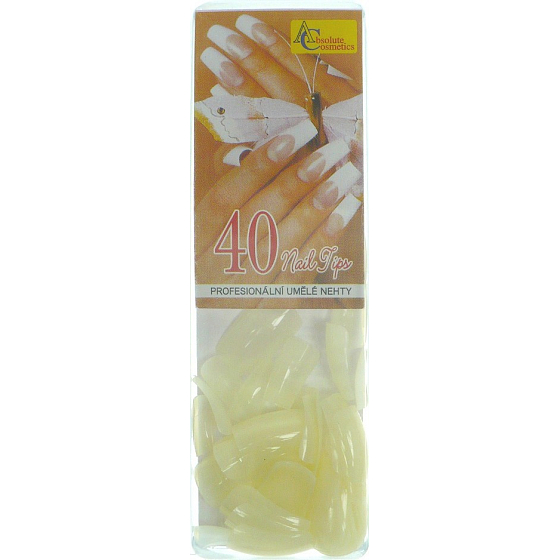 Absolute Cosmetics 40 Nail Tips profesionální umělé nehty 0411 French Over Lap 40 kusů