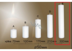 Lima Gastro hladká svíčka bílá válec 50 x 300 mm 1 kus