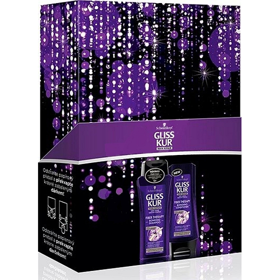 Gliss Kur Fiber Therapy šampon na namáhavé vlasy 250 ml + kondicionér 200 ml, kosmetická kazeta