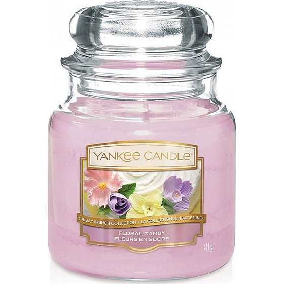 Yankee Candle Floral Candy - Dortík s květy vonná svíčka Classic střední sklo 411 g