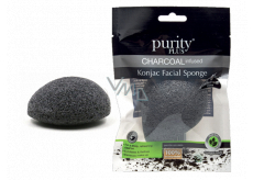 Purity Plus Charcoal odličovací houbička Konjac s aktivním uhlím 1 kus