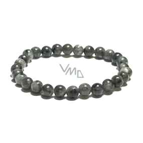 Larvikit náramek elastický z přírodního kamene, kulička 6 mm / 16 - 17 cm, kámen vitality