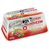 Sam vanička pro psy s hovězím masem, 97% podíl masa, 415 g