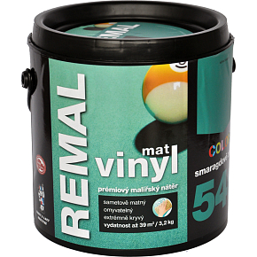 REMAL Vinyl Color mat omyvatelná barva na zeď, 540 smaragdově zelená, 3,2 kg REMAL Vinyl Color mat omyvatelná barva na zeď, 540 smaragdově zelená, 3,2 kg
