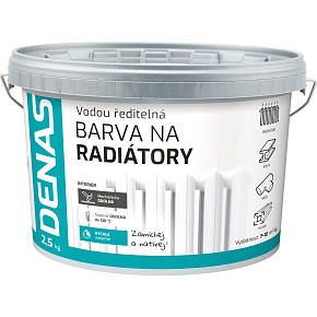 DENAS BARVA NA RADIÁTORY rychleschnoucí, 0100 bílá, 2,5 kg DENAS BARVA NA RADIÁTORY rychleschnoucí, 0100 bílá, 2,5 kg