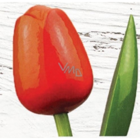Bohemia Gifts Dřevěný tulipán oranžovo-červený 34 cm