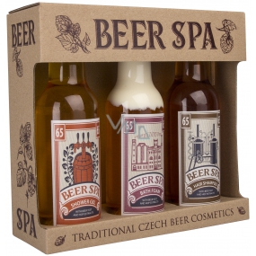 Bohemia Gifts Beer Spa Premium s extrakty z pivních kvasnic a chmele sprchový gel 200 ml + šampon na vlasy 200 ml + koupelová pěna 200 ml, kosmetická sada