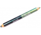 Princessa Davis Eye Double Colour oční stíny v tužce 025 Světle zelená se třpytkami - tmavě zelená se třpytkami 6 g