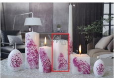 Lima Květinová svíčka tmavě růžová hranol 45 x 120 mm 1 kus