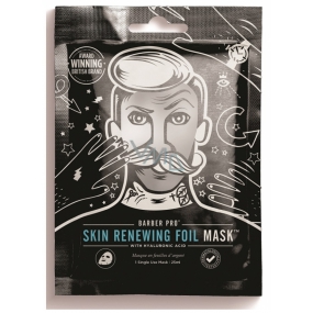 Barber Pro Pleťová maska obnovující se zahřívací fólií s obsahem kyseliny hyaluronové a koenzymu Q10 pro muže 25 ml