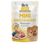 Brit Care Mini Rabbit & Salmon Fillets In Gravy kompletní superprémiové krmivo pro dospělé psy mini plemen kapsička 85 g