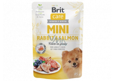 Brit Care Mini Rabbit & Salmon Fillets In Gravy kompletní superprémiové krmivo pro dospělé psy mini plemen kapsička 85 g