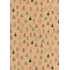 Ditipo Dárkový balicí papír 70 x 200 cm Vánoční KRAFT zelené a černé stromečky