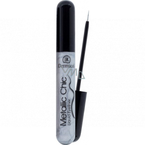 Dermacol Metallic Chic Liquid Eyeliner tekuté oční linky 03 Silver 6 ml