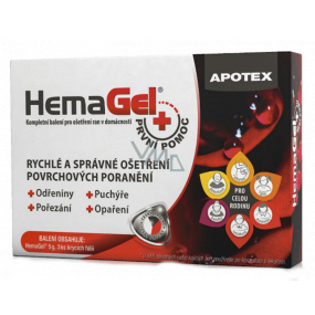 Apotex HemaGel První pomoc 5 g + 3 kusy krycí fólie