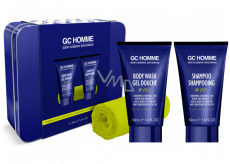 Grace Cole GC Sport mycí gel 50 ml + šampon 50 ml + mycí žínka + plechová dóza, kosmetická sada pro muže