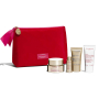 Clarins Nutri-Lumiére revitalizační denní krém 50 ml + vyživující krém 10 ml + vyživující noční krém 15 ml + pečující krém na ruce a nehty 30 ml + kosmetická taštička, kosmetická sada pro ženy