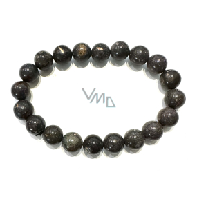 Opál černý náramek elastický přírodní kámen, kulička 9 - 9,8 mm / 16 - 17 cm, kámen štěstí