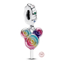 Charm Sterlingové stříbro 925 Disney Mickey/Minnie Mouse Lolly Head, přívěsek na náramek film