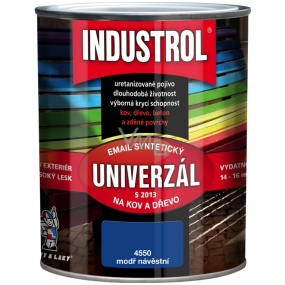 Industrol S2013 Univerzál lesk vrchní barva na kov a dřevo 4550 Modř návěstní 0,75 l