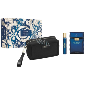 Versace Eau Fraiche Extreme Pour Homme parfémovaná voda 100 ml + cestovní sprej 10 ml + kosmetická taška, dárková sada pro muže