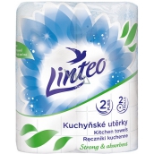 Linteo Strong & Absorbent papírové kuchyňské utěrky s potiskem 2 vrstvé, 10 m, 2 kusy