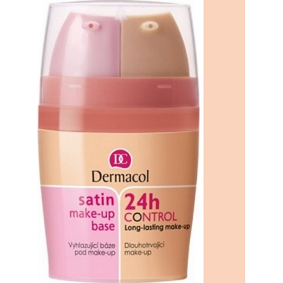 Dermacol Satin Make-up Base & 24h Control 2v1 make-up báze a make-up 02 2x15 ml