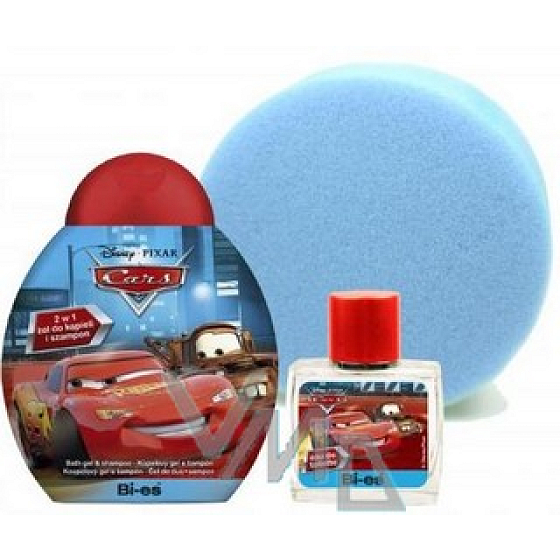 Disney Cars McQueen sprchový gel 250 ml + toaletní voda 50 ml + houbička, kosmetická sada