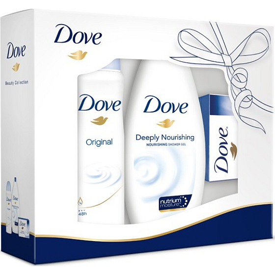 Dove Original antiperspirant deodorant sprej pro ženy 150 ml + sprchový gel 250 ml + toaletní mýdlo 100 g, kosmetická sada