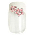 Diva & Nice Natureasy Nails Decorated nalepovací nehty čiré s bílo-růžovou aplikací 24 kusů + lepidlo 2 g
