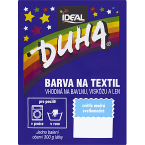 Ideal Duha světle modrá, barva na textil na bavlnu, viskozu a len, na 300 g látky, 15 g