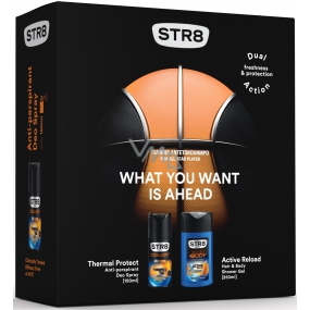 Str8 Thermal Protect 48h antiperspirant deodorant sprej pro muže 150 ml + Active Reload sprchový gel 250 ml, kosmetická sada