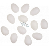Vajíčka bílá k dozdobení plastová 6 cm, bez šňůrky, 12 kusů v sáčku
