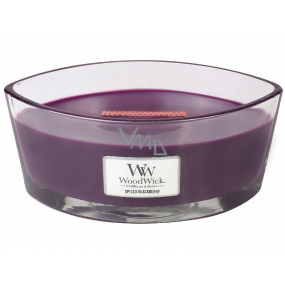 WoodWick Spiced Blackberry - Pikantní ostružina vonná svíčka s dřevěným knotem a víčkem sklo loď 453 g