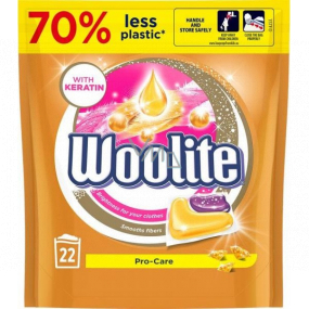 Woolite Pro-Care Keratin gelové kapsle na praní jemného prádla, zjemňuje a chrání vlákna 22 kusů
